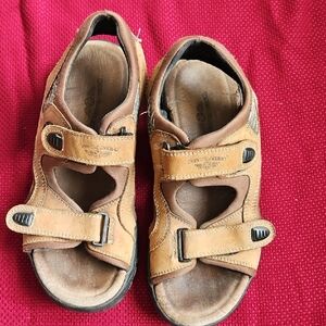 Casual Brown Leather Sandals for Men